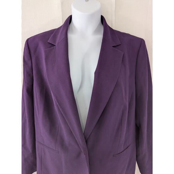 NINE WEST! DEEP VIOLET PURPLE TAILORED DRESS JACKET, BLAZER, COAT! SZ 20W - Picture 4 of 11